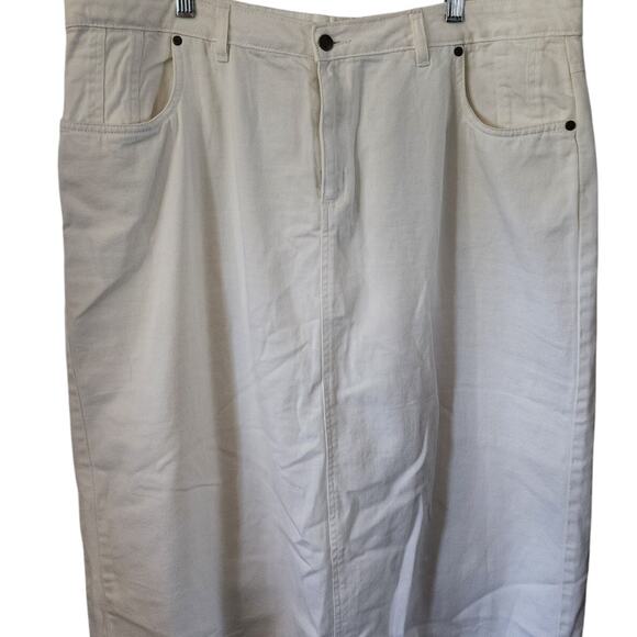 Jessica Howard White Denim Jean Midi Skirt Plus Size 20W - Picture 2 of 7